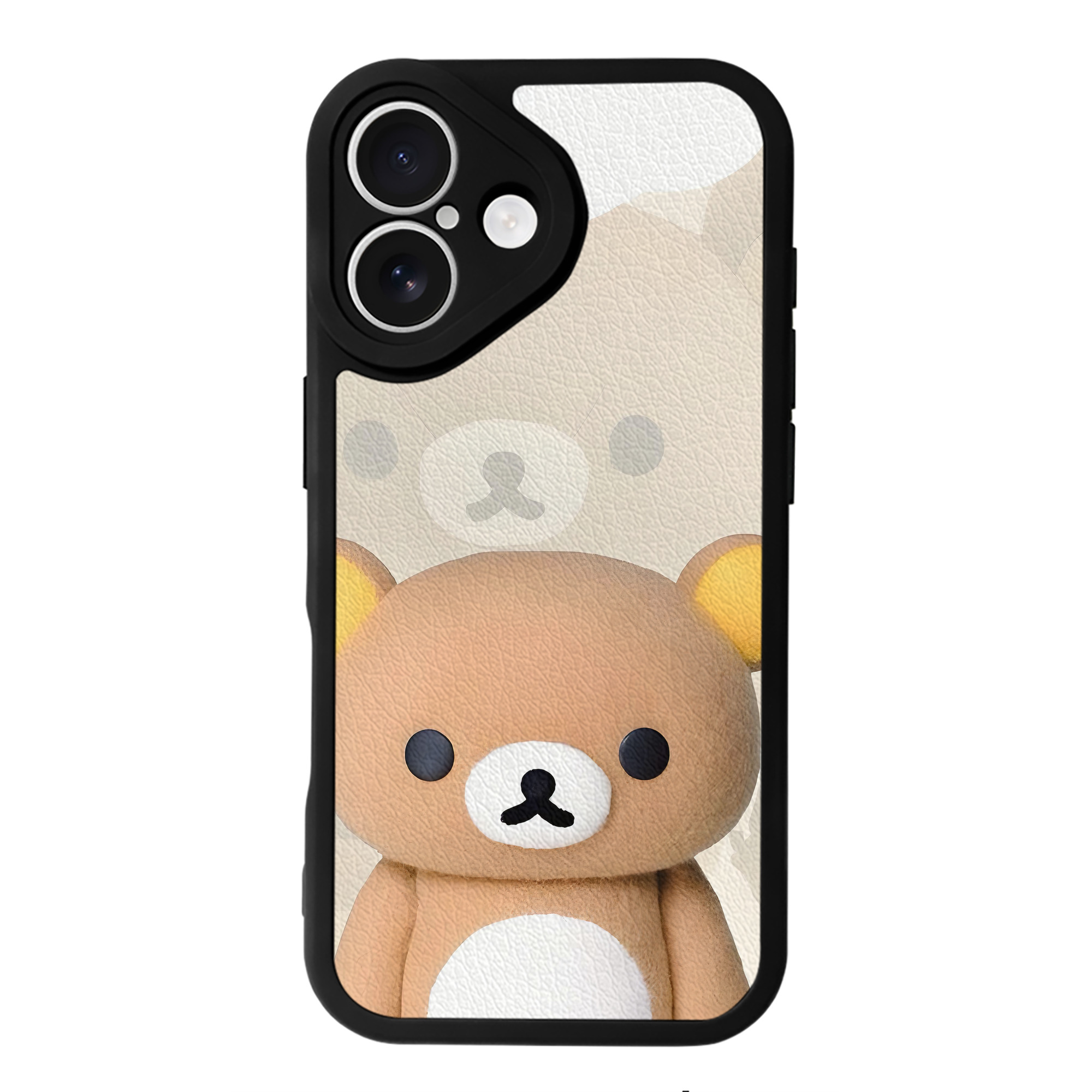 （画像用） リラックマ リラックマ キイロイトリ Rilakkuma Korilakkuma Kiiroitori 【iPhone 16シリーズ対応】シリコンスマホケース（レザー調） 材質：シリコン